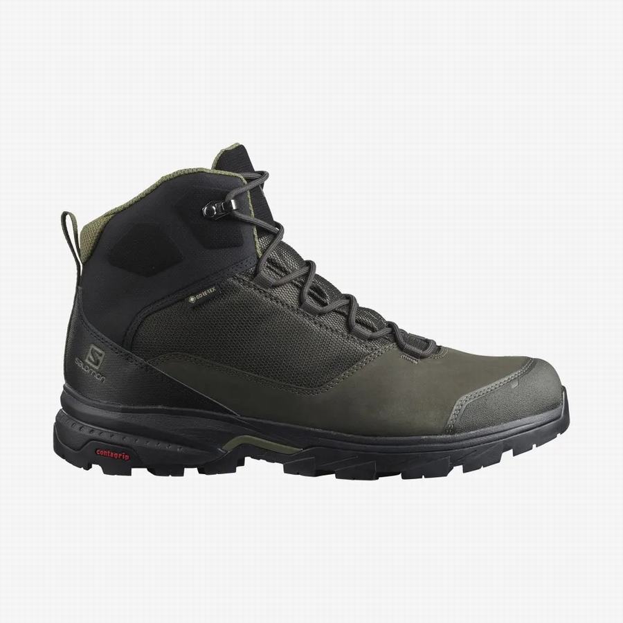 Salomon Outward Gore-tex Fjellsko Herre Olivengrønne (XZK9551IG)